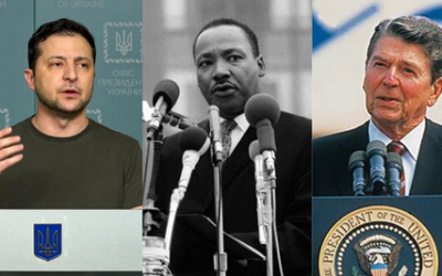 Zelenski – Replici inspirate din discursurile lui Martin Luther King și Ronald Reagan
